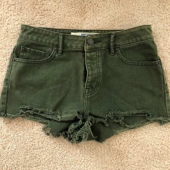 Brandy Melville Pants - Edgy Brandy Melville Olive Green cut off shorts